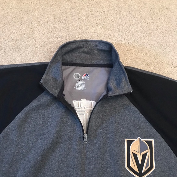 Majestic NHL Vegas Golden Knights Hockey Sweatshirt Sweater Mens 2XL Quarter Zip - Picture 5 of 9